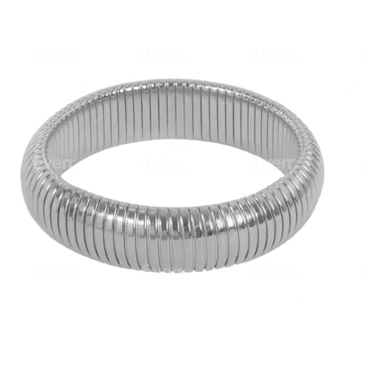 Jas “Silver” Coil Bangle Bracelet - Alais Branche