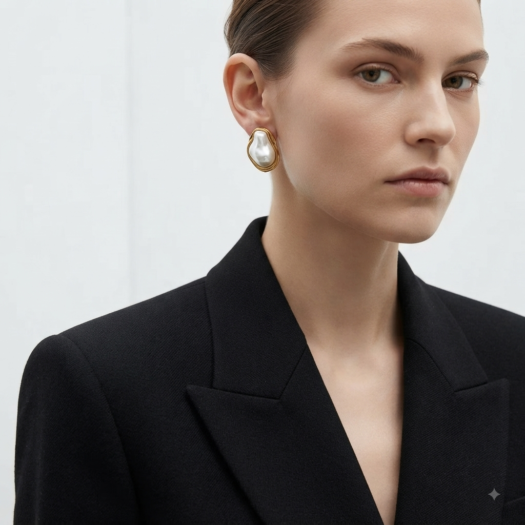 Kendall Baroque Pearl Stud Earrings - Alais Branche