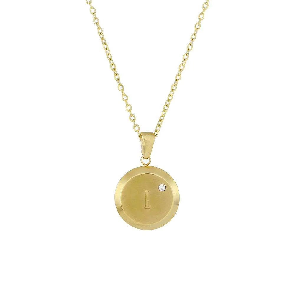 Talina Circle Initial Necklace - Alais Branche