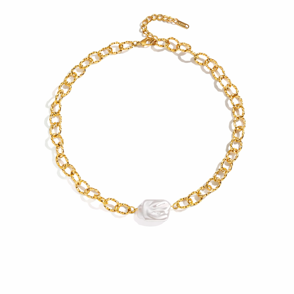 Amber Baroque Square Pearl Necklace - Alais Branche