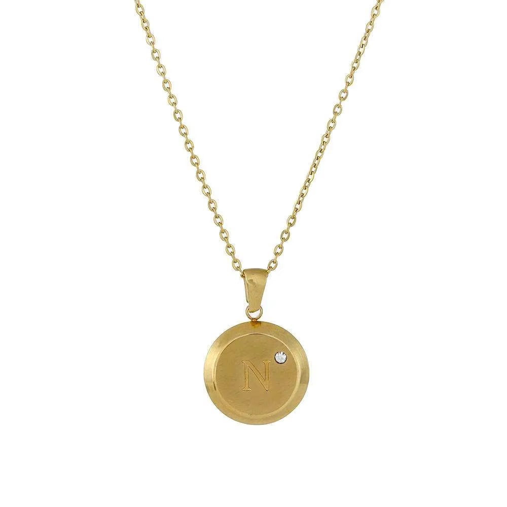 Talina Circle Initial Necklace - Alais Branche