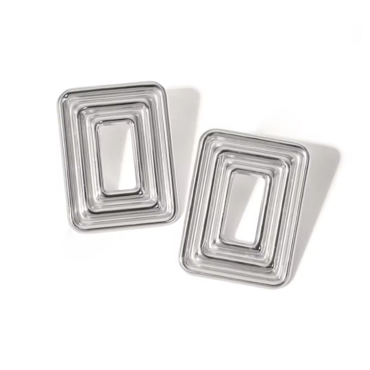 India “Silver” Open Square Earrings - Alais Branche