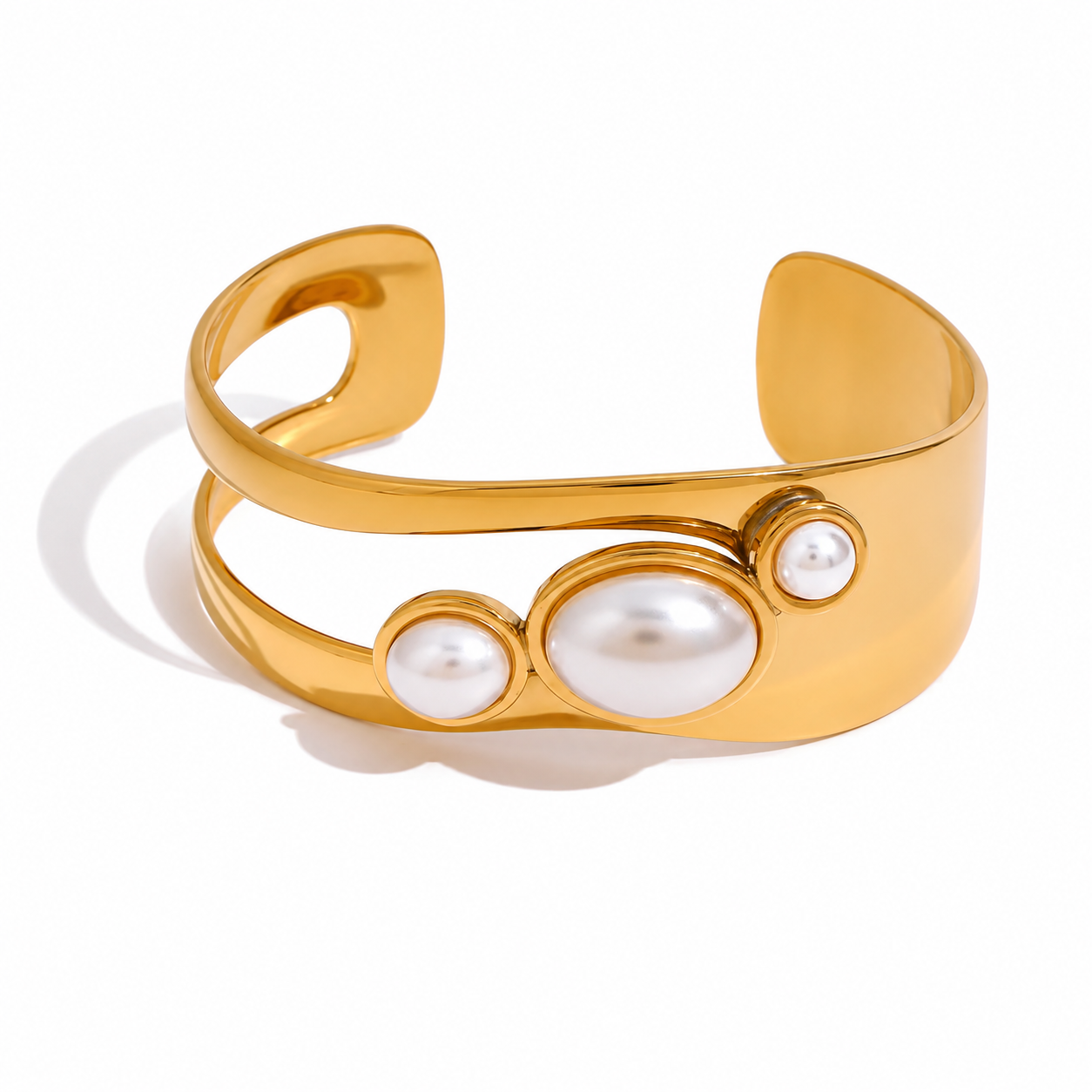 Talia 3 Pearls Cuff Bracelet - Alais Branche