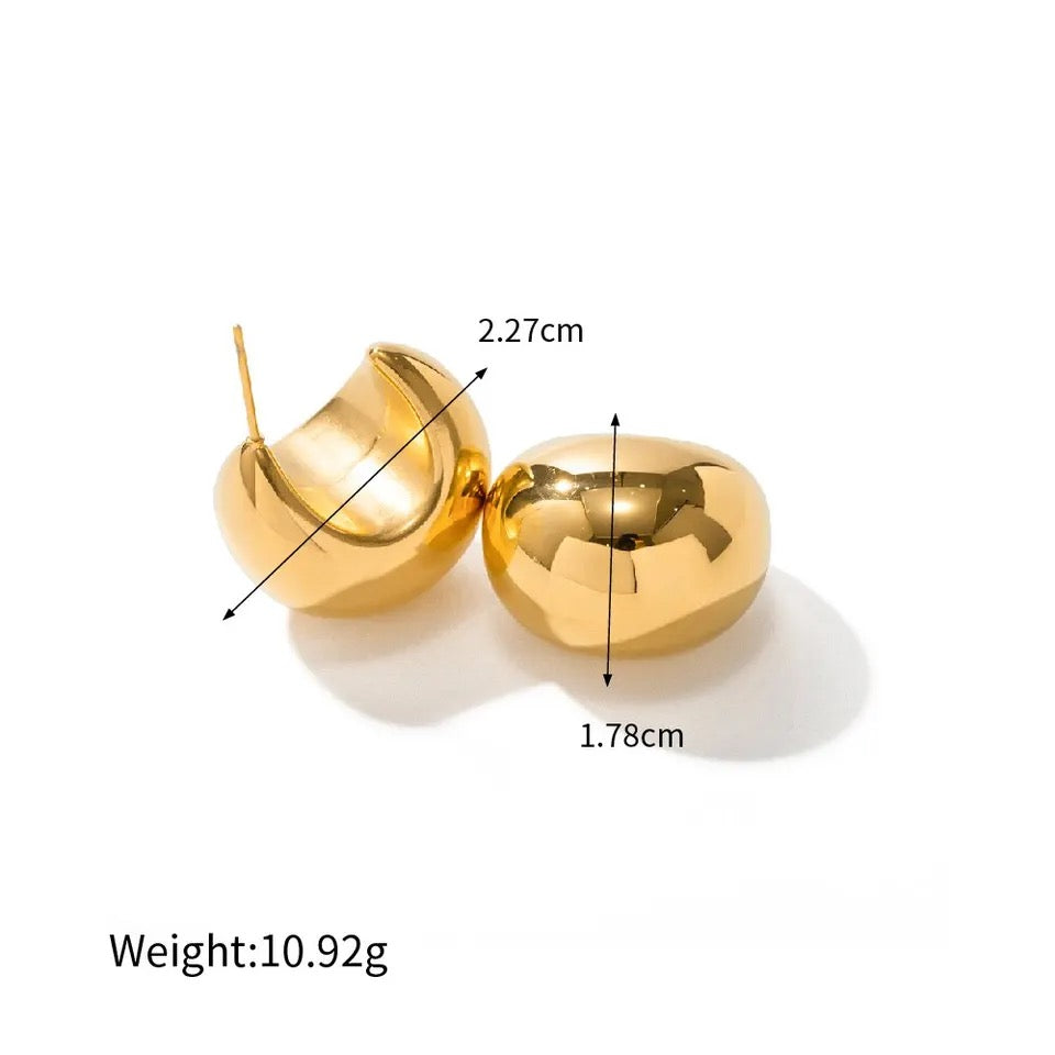 Britt Dome C Shape Huggie Earrings - Alais Branche