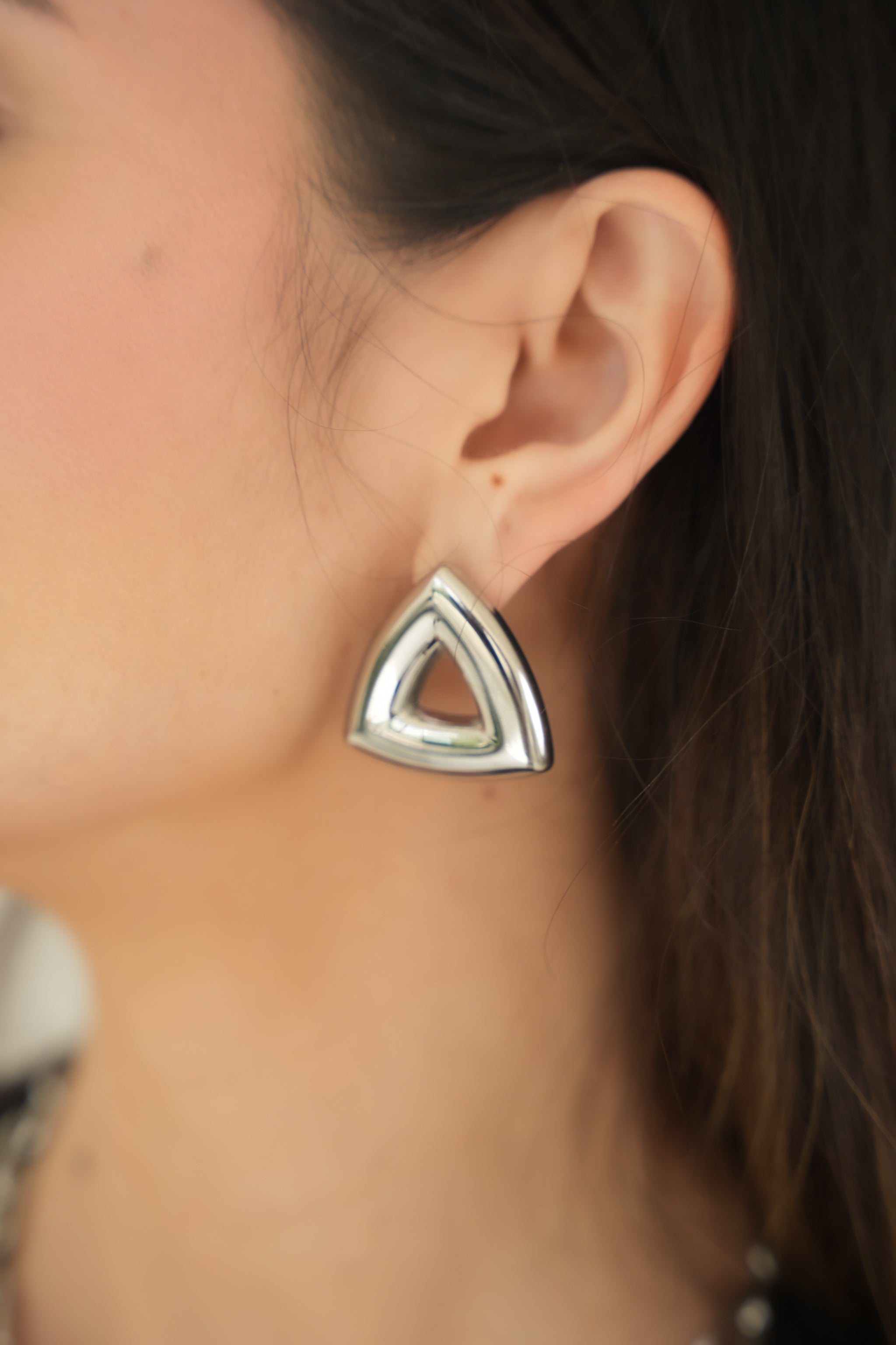 Tashi Triangle “Silver” Earrings - Alais Branche
