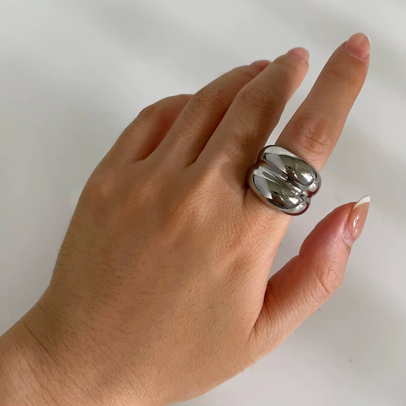 Peri'sbox Punk High Quality Stainless Steel Double Layer Wide Chunky Rings for Women Men Waterproof Party Fashion Jewelry Unisex - Alais Branche