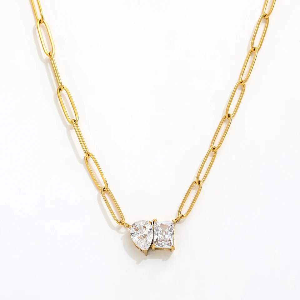 Lea Double Stone Necklace - Alais Branche