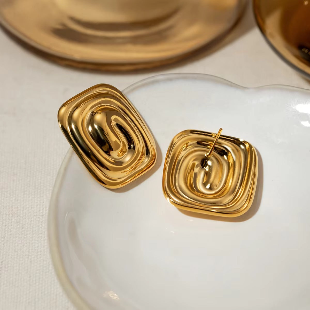 Spiral Square Earrings - Alais Branche