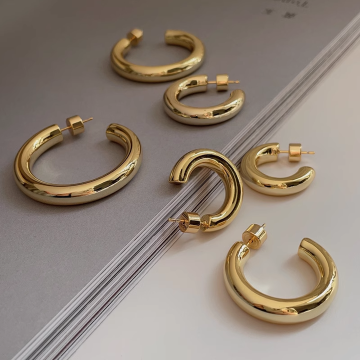 Brielle Chunky 40mm Hoop Earrings