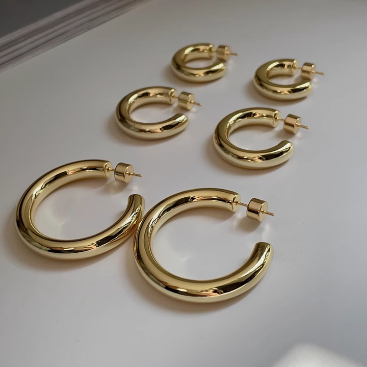 Brielle Chunky 40mm Hoop Earrings