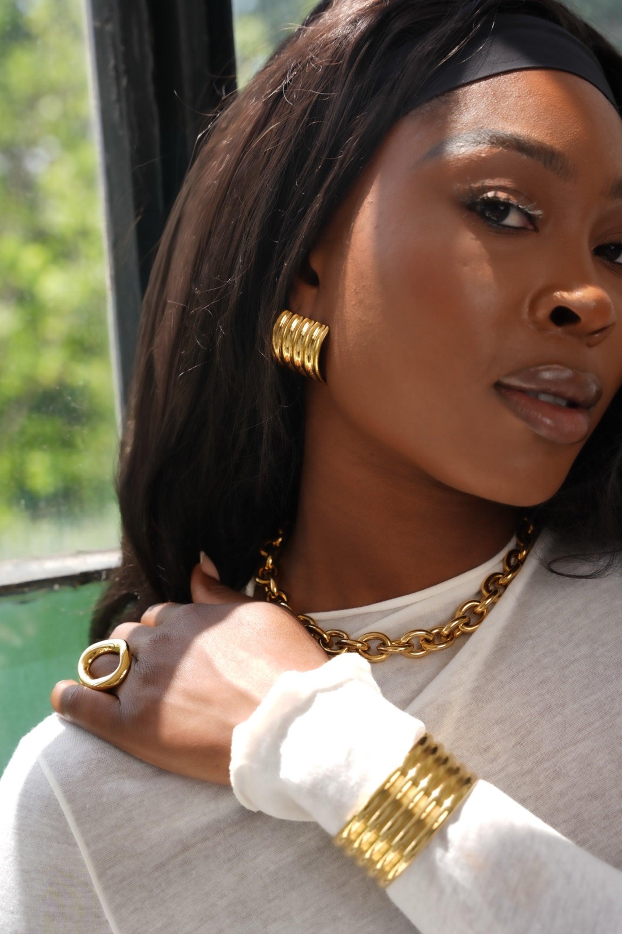 Heidi Ribbed Cuff Bracelet - Alais Branche