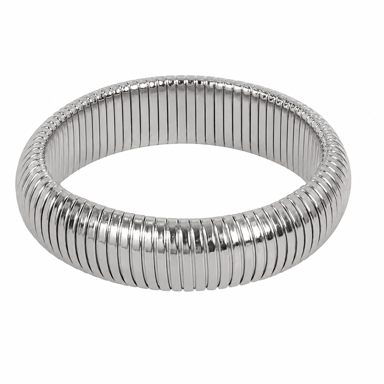 Jas “Silver” Coil Bangle Bracelet
