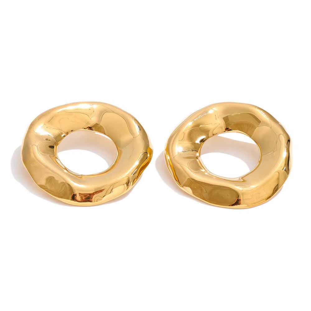 Lenox Wavy Open Circle Earrings - Alais Branche