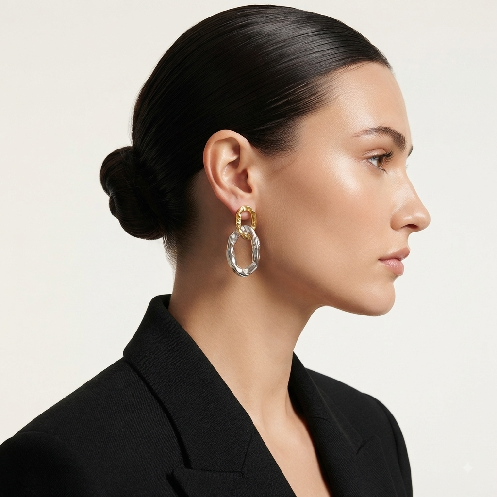 Helene Statement Link Drop Earrings - Alais Branche
