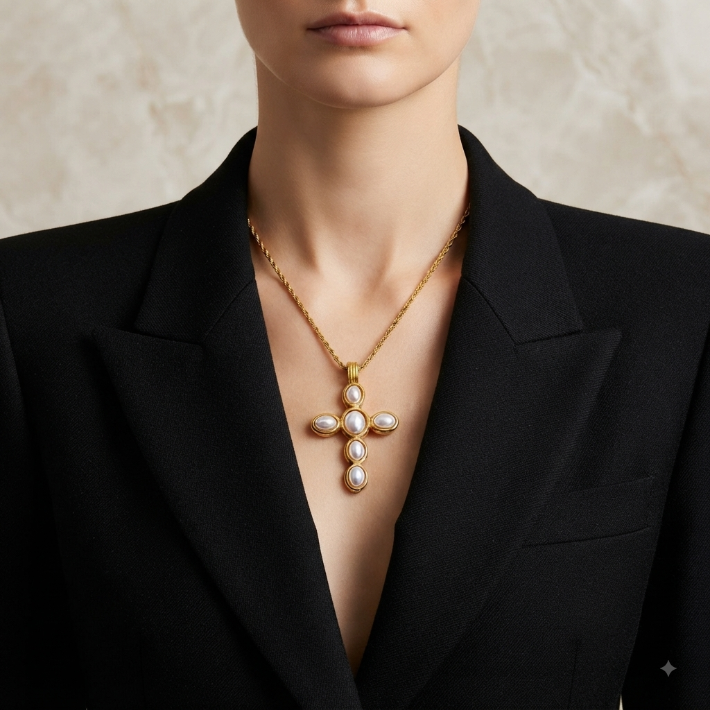 Talia Cross Necklace - Alais Branche