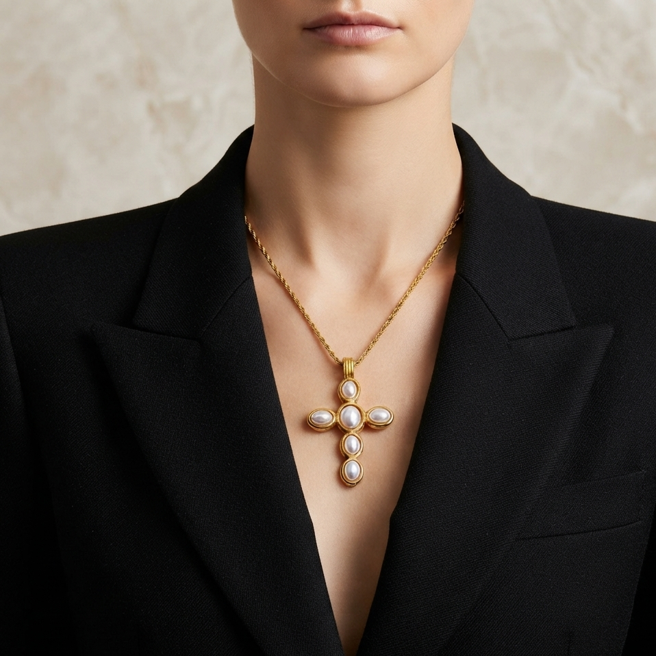 Talia Cross Necklace - Alais Branche