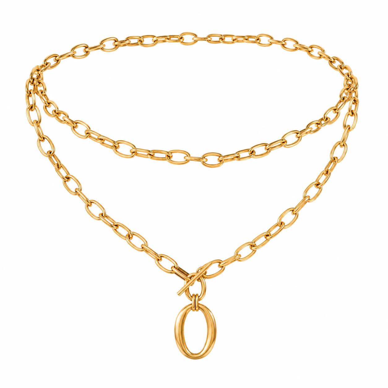 Lindsey Double Wrap Drop Circle Necklace - Alais Branche