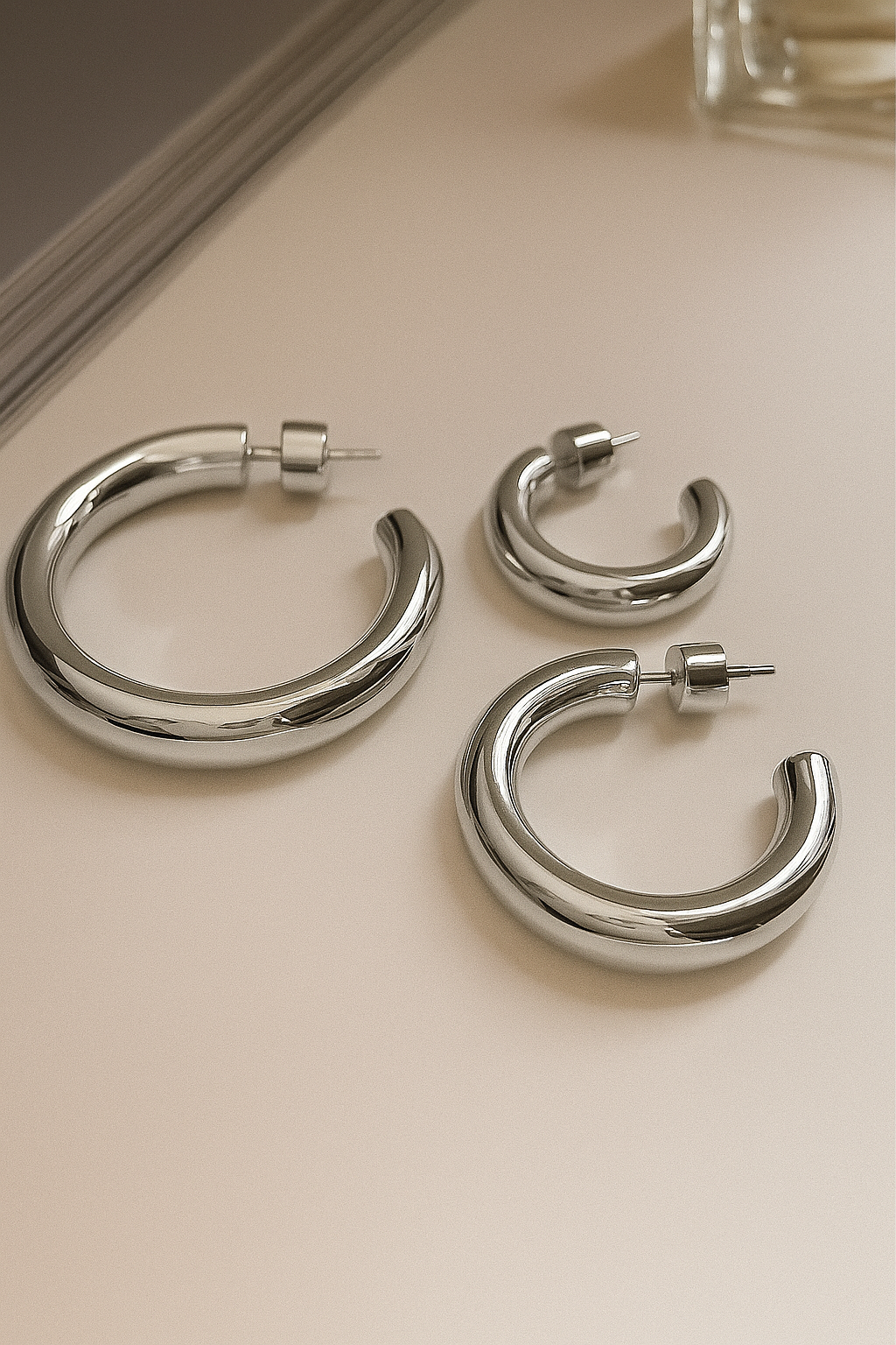 Brielle Chunky Silver 30mm Hoop Earrings - Alais Branche