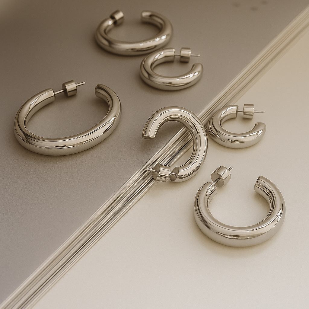 Brielle Chunky Silver 30mm Hoop Earrings - Alais Branche