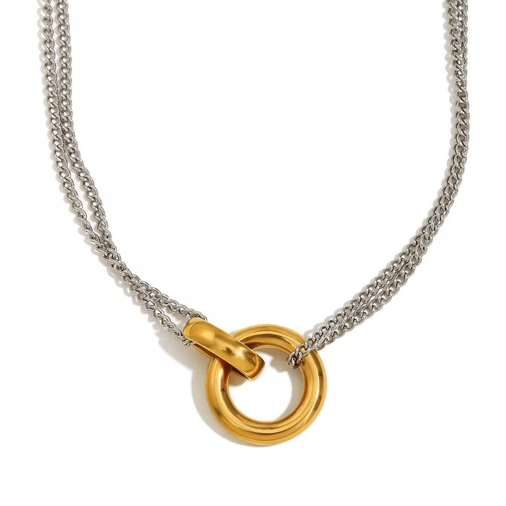 Aralyn Open Gold Circle Necklace - Alais Branche