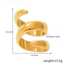 Unique Fashion Spiral Ring For Women Men 18K Gold Plated Waterproof Spring Shaped Women's Men's Couples Stainless Steel Rings - Alais Branche