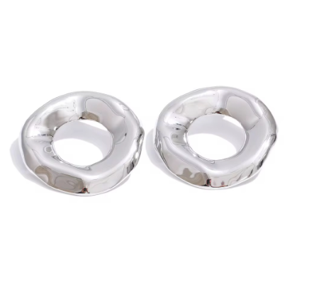 Lenox Wavy Open Circle Earrings - Alais Branche
